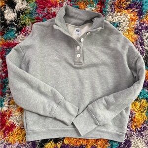 NSF Men's Light Gray Button-Up Sweater